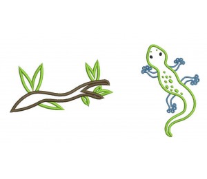 Stickdatei - Echse Reptil Appli